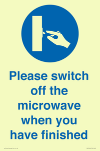 Please switch off the microwave when you have finished